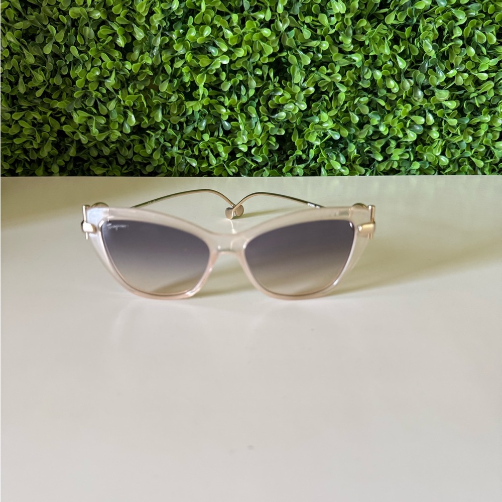 Salvatore Ferragamo Women's Beige Cat Eye Sunglasses